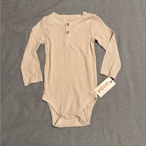 Cat & Jack Cream Ribbed Kids Bodysuit